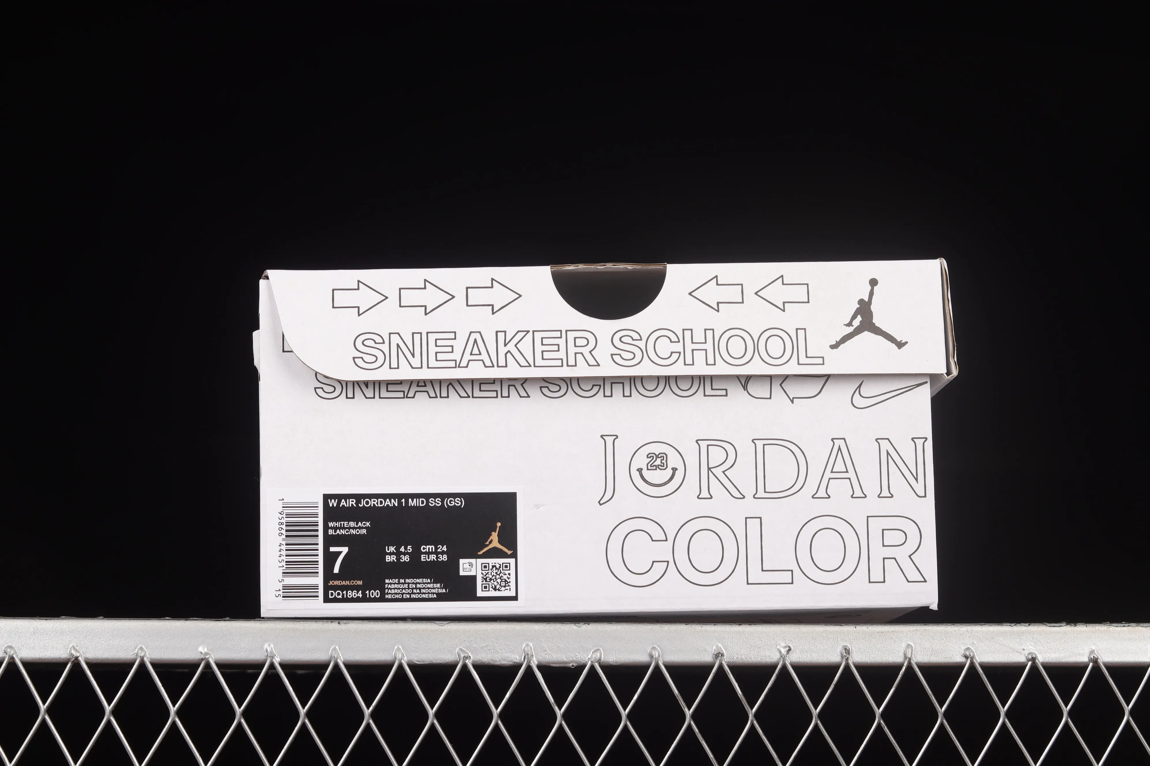 All Categories Air Jordan Jordan Series Basketball Shoes Air Jordan 1 Mid Air Jordan 1 Mid GS "Schematic" AJ1 Joe 1 White Graffiti Zhongbang Basketball Shoes DQ1864-100